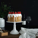 Metal Cake Stand European Style Anti Slip Round Cake Stand for Weddings Parties Anniversaries Medium White
