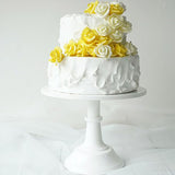 Metal Cake Stand European Style Anti Slip Round Cake Stand for Weddings Parties Anniversaries Medium White