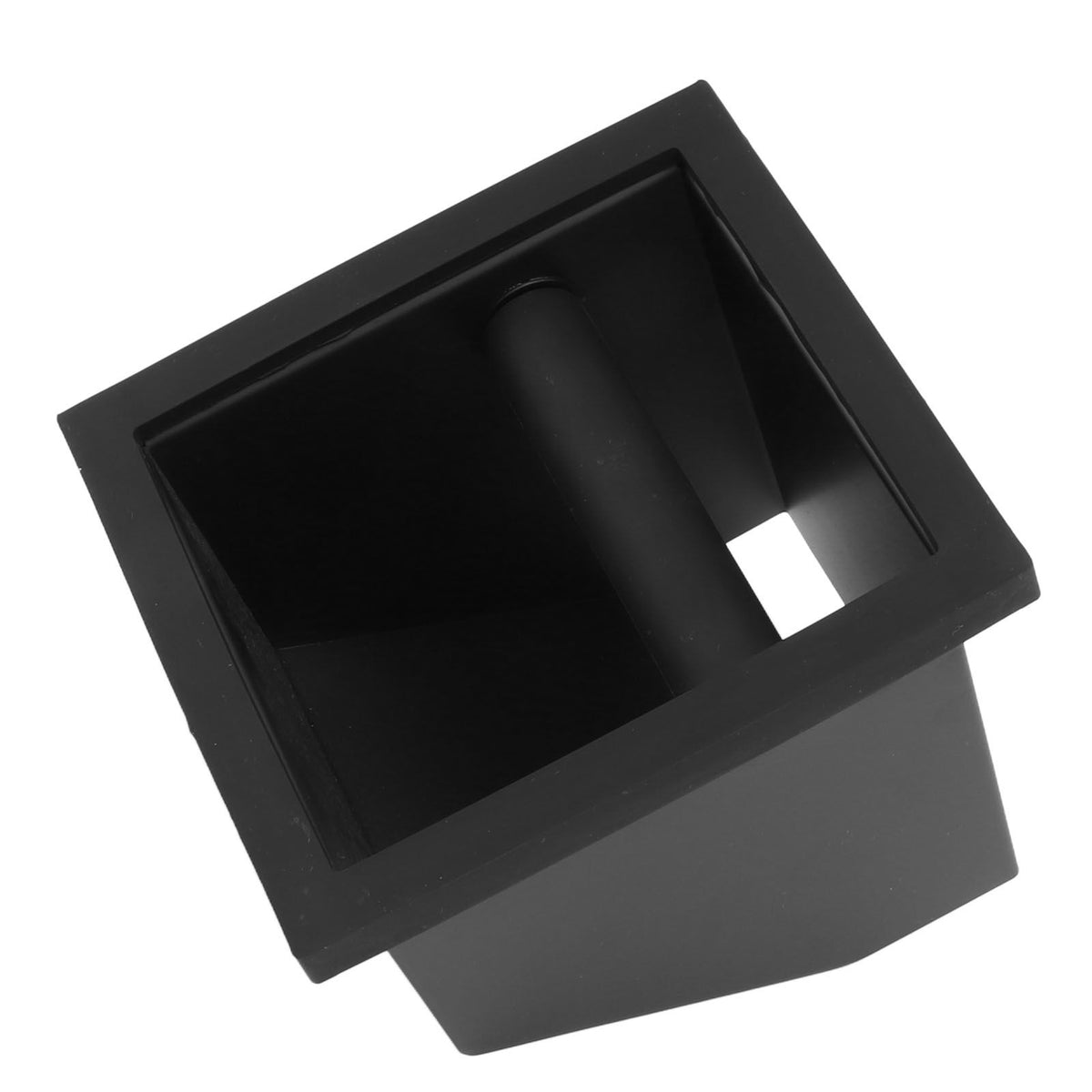 Coffee Knock Box Embedded Bottomless Coffee Knocking Slag Bucket Cafe Bar Powder Grounds Box Black