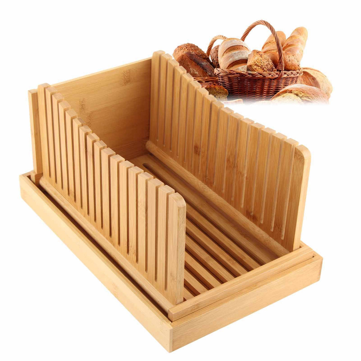 Bamboo Foldable Bread Slicing Guide Toast Loaf Cutting Guide Slicing Maker Kitchen DIY Baking Pastry Tools
