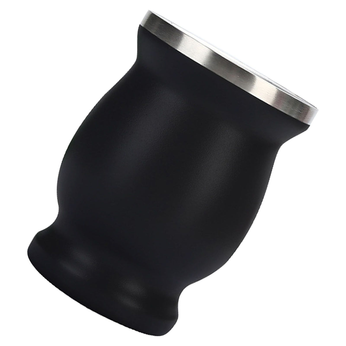8oz 304 Stainless Steel Gourd Cup Double Layers Vacuum Insulation Cup with Straw Brush Black