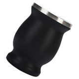 8oz 304 Stainless Steel Gourd Cup Double Layers Vacuum Insulation Cup with Straw Brush Black - Side View