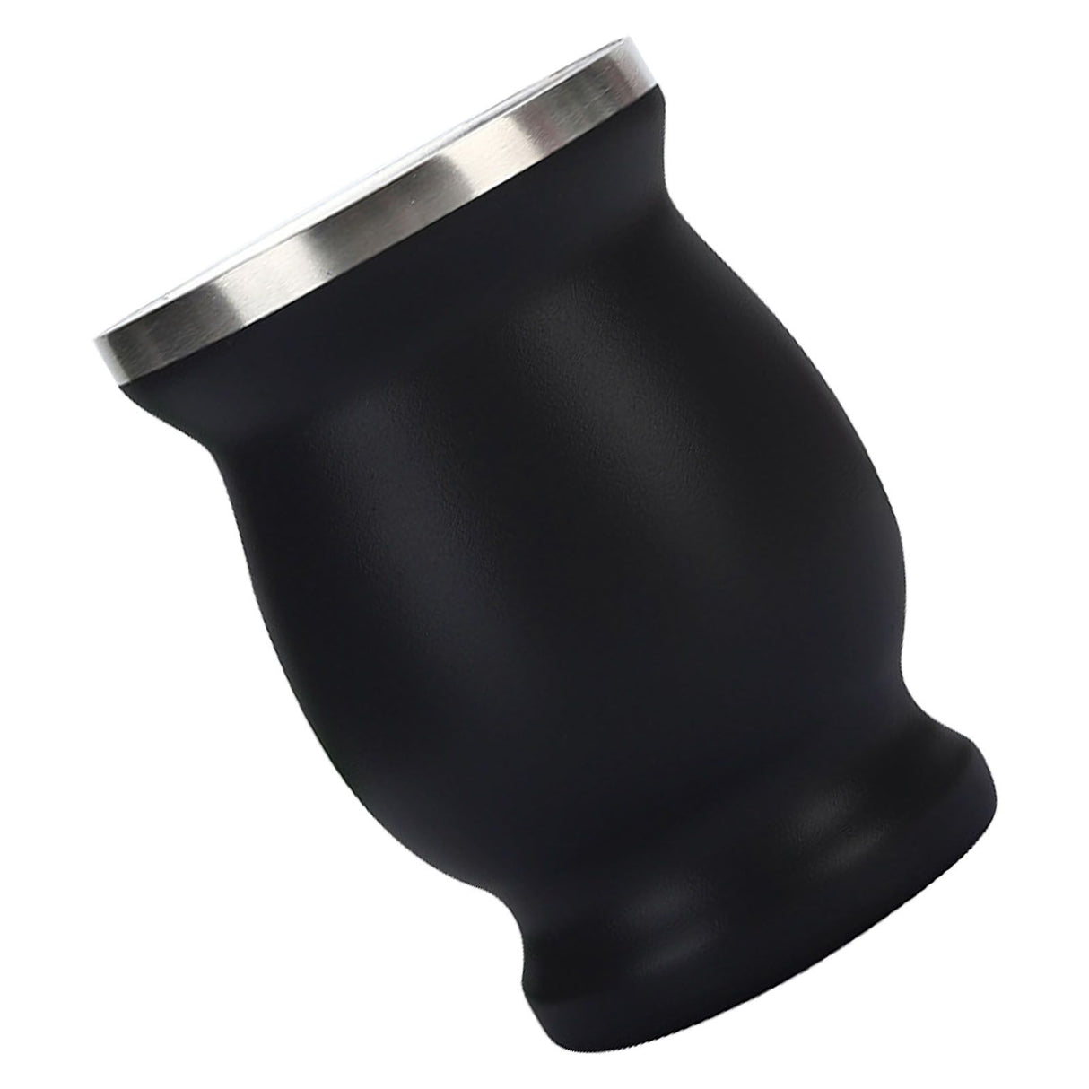 8oz 304 Stainless Steel Gourd Cup Double Layers Vacuum Insulation Cup with Straw Brush Black