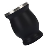 8oz 304 Stainless Steel Gourd Cup Double Layers Vacuum Insulation Cup with Straw Brush Black - Top-Down View