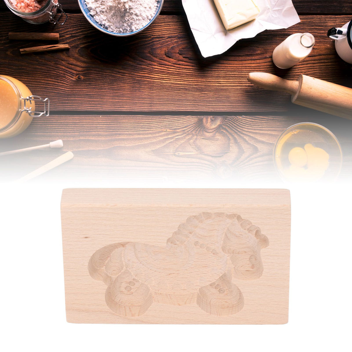 Animal Cookie Mold Lovely Vivid Wooden Biscuit Press Stamp Easy Demoulding Smoothly Cookie Mold Trojan Horse