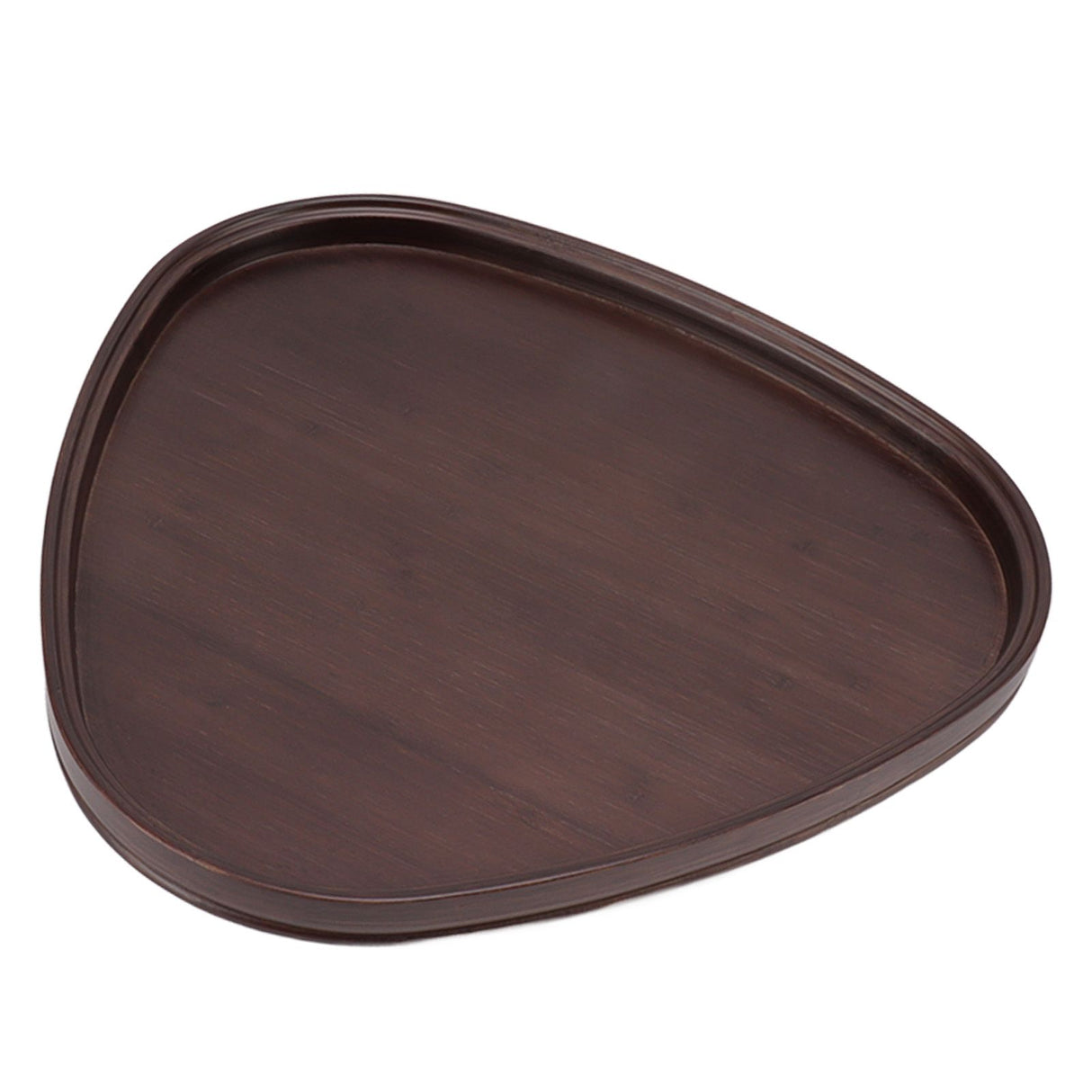 Wood Serving Tray Sturdy Bamboo Simple Elegant Triangular Multifunction Wooden Tea Tray for Cafe Office Dining Table Small