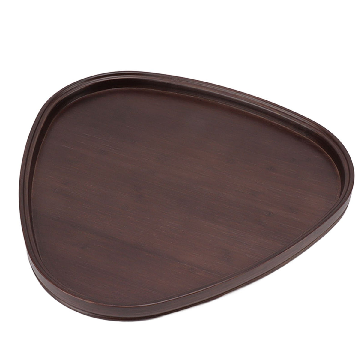 Wood Serving Tray Sturdy Bamboo Simple Elegant Triangular Multifunction Wooden Tea Tray for Cafe Office Dining Table Small