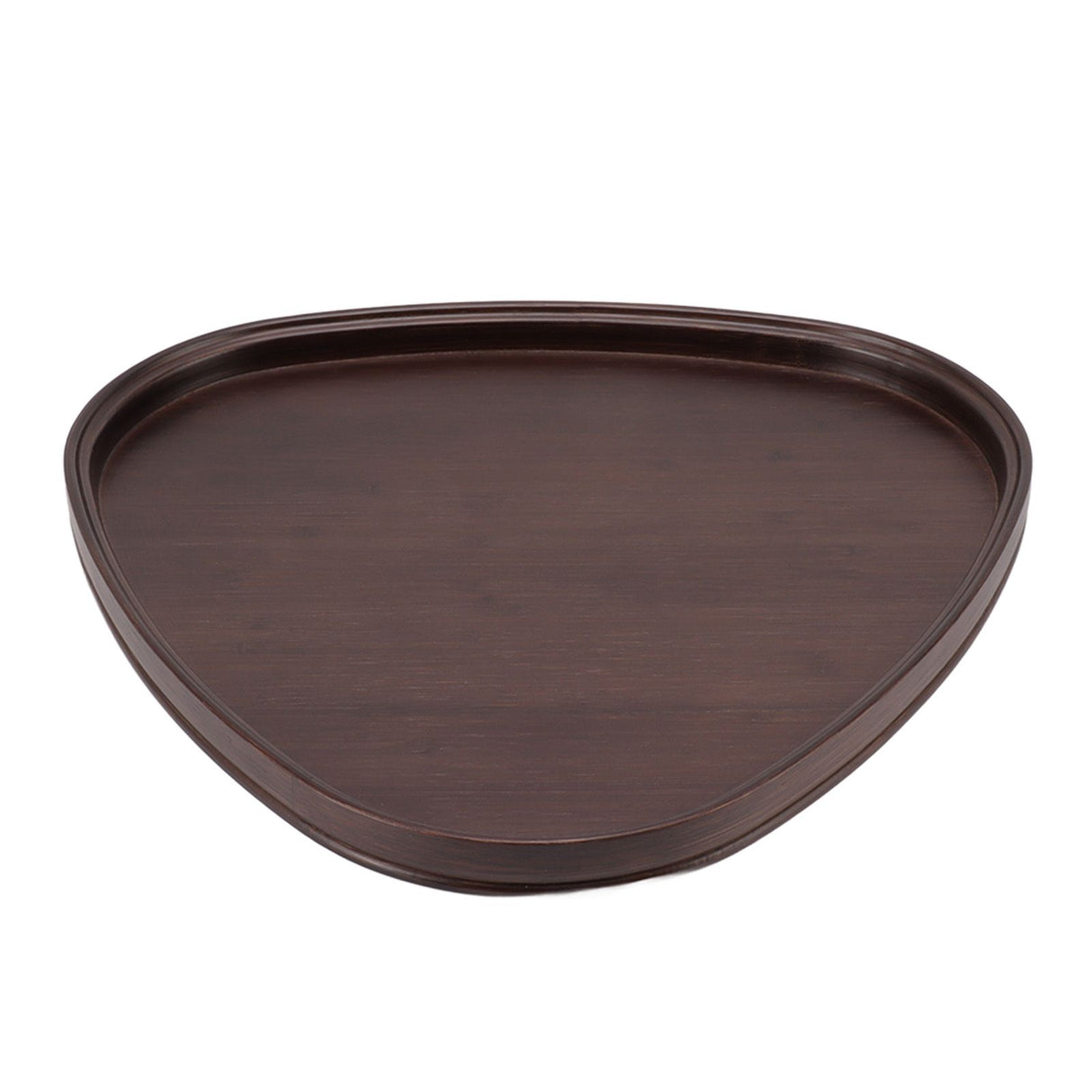 Wood Serving Tray Sturdy Bamboo Simple Elegant Triangular Multifunction Wooden Tea Tray for Cafe Office Dining Table Small