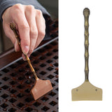 Tea Tray Cleaning Brush High Hardness Alloy Handle Soft Silicone Head Water Scraper Tea Tray Cleaning Sweeper Green - Extra Image