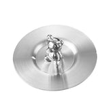 Cute Bear Cup Cover Stainless Steel Dustproof Rounded Edges Glossy Surface Artistic Cup Lid for Mug Glass Cup Silver