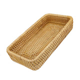 Rattan Tray Tabletop Organization Hand Woven Snack Storage Basket Multifunctional Serving Tray S
