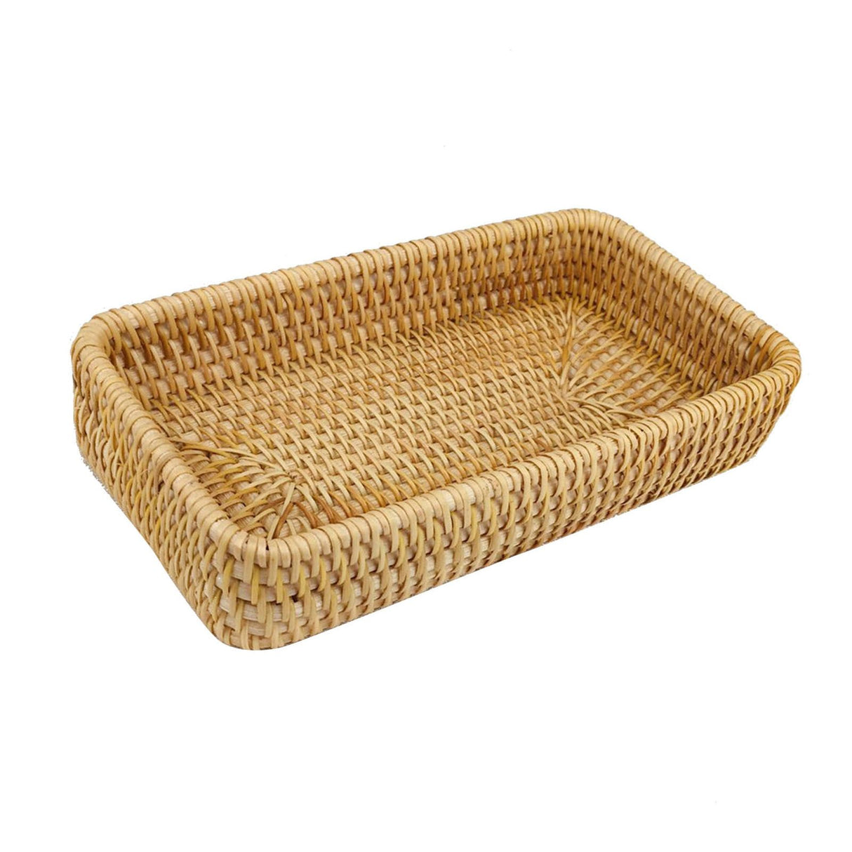 Rattan Tray Tabletop Organization Hand Woven Snack Storage Basket Multifunctional Serving Tray S
