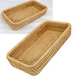 Rattan Tray Tabletop Organization Hand Woven Snack Storage Basket Multifunctional Serving Tray S - 45-Degree Angle