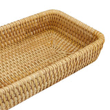 Rattan Tray Tabletop Organization Hand Woven Snack Storage Basket Multifunctional Serving Tray S