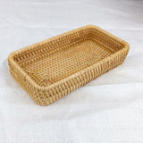 Rattan Tray Tabletop Organization Hand Woven Snack Storage Basket Multifunctional Serving Tray S - Extra Image