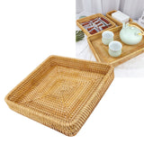 Rattan Tray Tabletop Organization Hand Woven Snack Storage Basket Multifunctional Serving Tray M