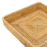Rattan Tray Tabletop Organization Hand Woven Snack Storage Basket Multifunctional Serving Tray M