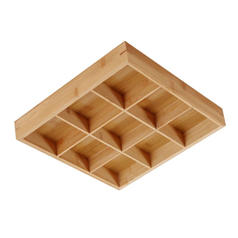 Divided Wooden Tray Multi Compartments Serving Tray for Hot Pot Restaurants Sushi Plate 9 Compartments