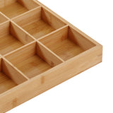 Divided Wooden Tray Multi Compartments Serving Tray for Hot Pot Restaurants Sushi Plate 9 Compartments - Close-Up Angle