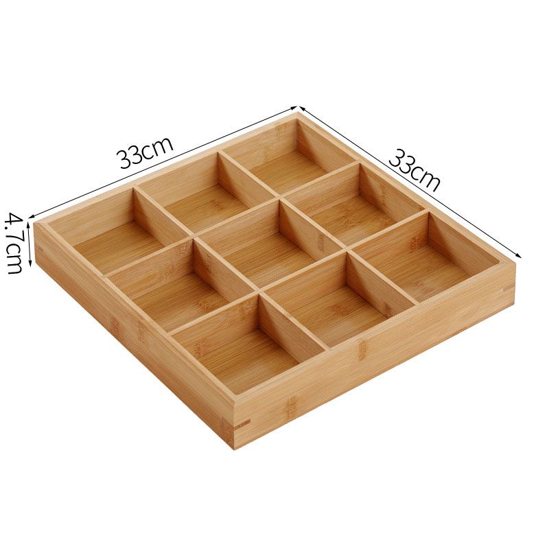 Divided Wooden Tray Multi Compartments Serving Tray for Hot Pot Restaurants Sushi Plate 9 Compartments