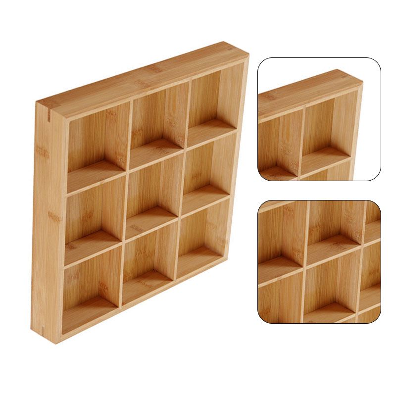 Divided Wooden Tray Multi Compartments Serving Tray for Hot Pot Restaurants Sushi Plate 9 Compartments
