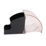 Coffee Filter Holder Storage Coffee Filter Paper Dispenser Rack with Dustproof Cover for Cafe Office Black - Side View