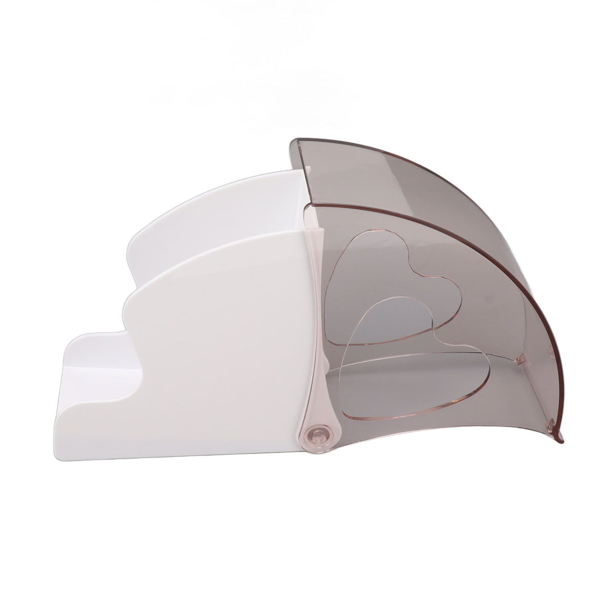 Coffee Filter Holder Storage Coffee Filter Paper Dispenser Rack with Dustproof Cover for Cafe Office White