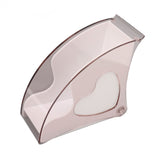 Coffee Filter Holder Storage Coffee Filter Paper Dispenser Rack with Dustproof Cover for Cafe Office White - Rear View