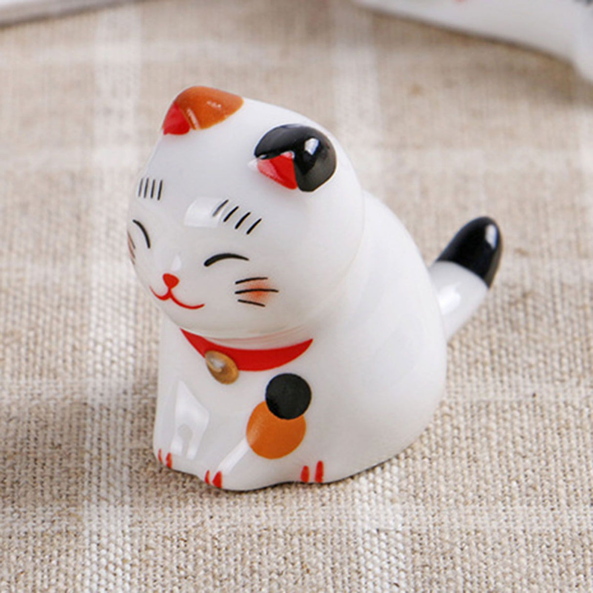 5Pcs Chopstick Racks Ceramic Cat Tableware Rest Mini Ceramic Kitten Ornaments Japanese Style