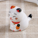 5Pcs Chopstick Racks Ceramic Cat Tableware Rest Mini Ceramic Kitten Ornaments Japanese Style