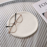 Jewelry Plate Ceramic Glossy Appearance Simple Modern Stylish Storage Tray for Home Gift White Round