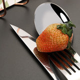 Tableware Cutlery Set Stainless Steel Dinner Knives Forks Spoons Eating Utensils High Hardness Flatware Set Wood Grain Handle