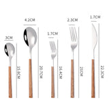 Tableware Cutlery Set Stainless Steel Dinner Knives Forks Spoons Eating Utensils High Hardness Flatware Set Wood Grain Handle - Extra Image