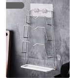 Wall Mounted Pot Lid Rack 3 Layers Multifunction Stainless Steel Lid Holder Chopping Board Storage Rack for Kitchen - 45-Degree Angle