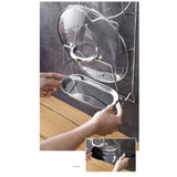 Wall Mounted Pot Lid Rack 3 Layers Multifunction Stainless Steel Lid Holder Chopping Board Storage Rack for Kitchen - Rear View