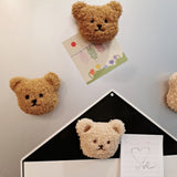 Plush Bear Fridge Magnet Rubber Soft Magnet 3D Animal Fridge Magnet for Kitchen Decoration Coffee