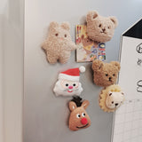 Plush Bear Fridge Magnet Rubber Soft Magnet 3D Animal Fridge Magnet for Kitchen Decoration Coffee
