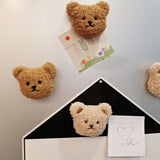 Plush Bear Fridge Magnet Rubber Soft Magnet 3D Animal Fridge Magnet for Kitchen Decoration Coffee