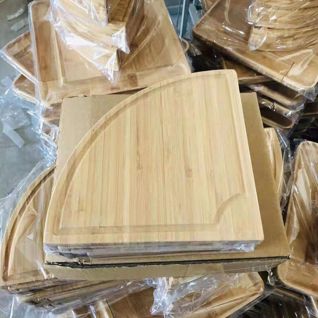 Bamboo Cheese Plate Board with 2 Knife Concealed Compartment Bread Fruit Snack Serving Tray