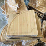 Bamboo Cheese Plate Board with 2 Knife Concealed Compartment Bread Fruit Snack Serving Tray
