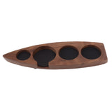 Boat Shape Coffee Tamper Holder Walnut Wood Coffee Distributor Holder Station for Cafe Western Restaurant Bar Family Kitchen 53mm - Close-Up Angle