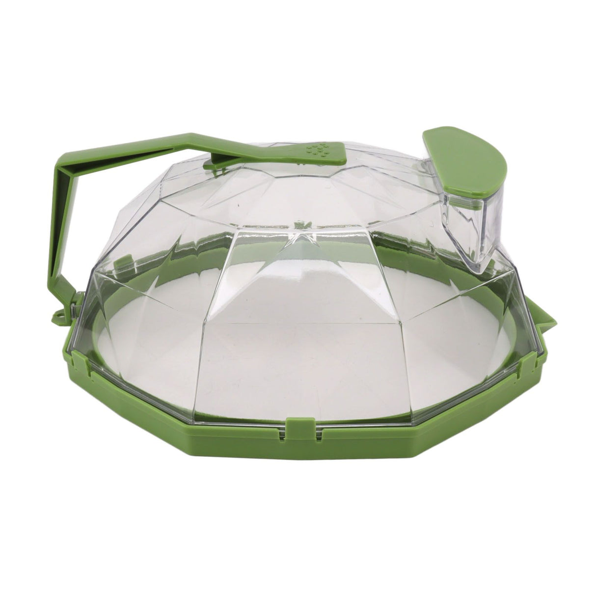 Microwave Splash Heating Cover PC Food Splatter Guard with Extension Handle for Kitchen Cooking Grass Green