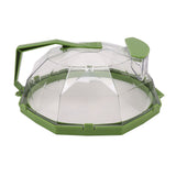 Microwave Splash Heating Cover PC Food Splatter Guard with Extension Handle for Kitchen Cooking Grass Green