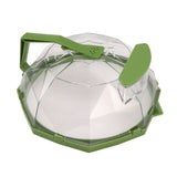 Microwave Splash Heating Cover PC Food Splatter Guard with Extension Handle for Kitchen Cooking Grass Green