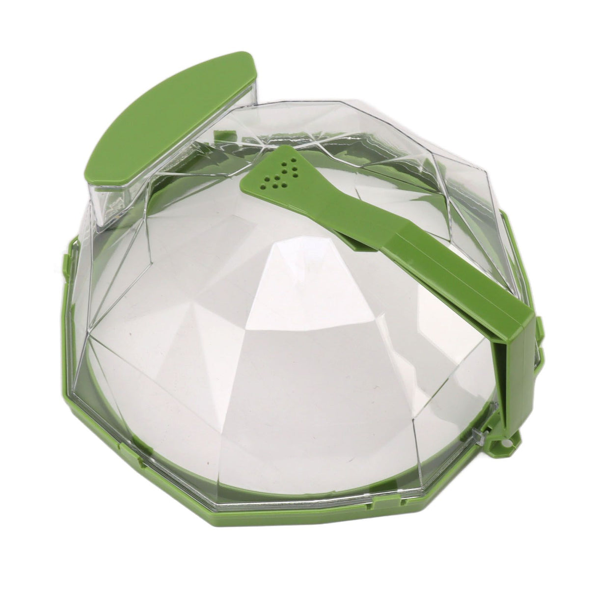 Microwave Splash Heating Cover PC Food Splatter Guard with Extension Handle for Kitchen Cooking Grass Green