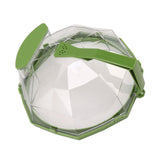 Microwave Splash Heating Cover PC Food Splatter Guard with Extension Handle for Kitchen Cooking Grass Green