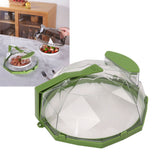 Microwave Splash Heating Cover PC Food Splatter Guard with Extension Handle for Kitchen Cooking Grass Green
