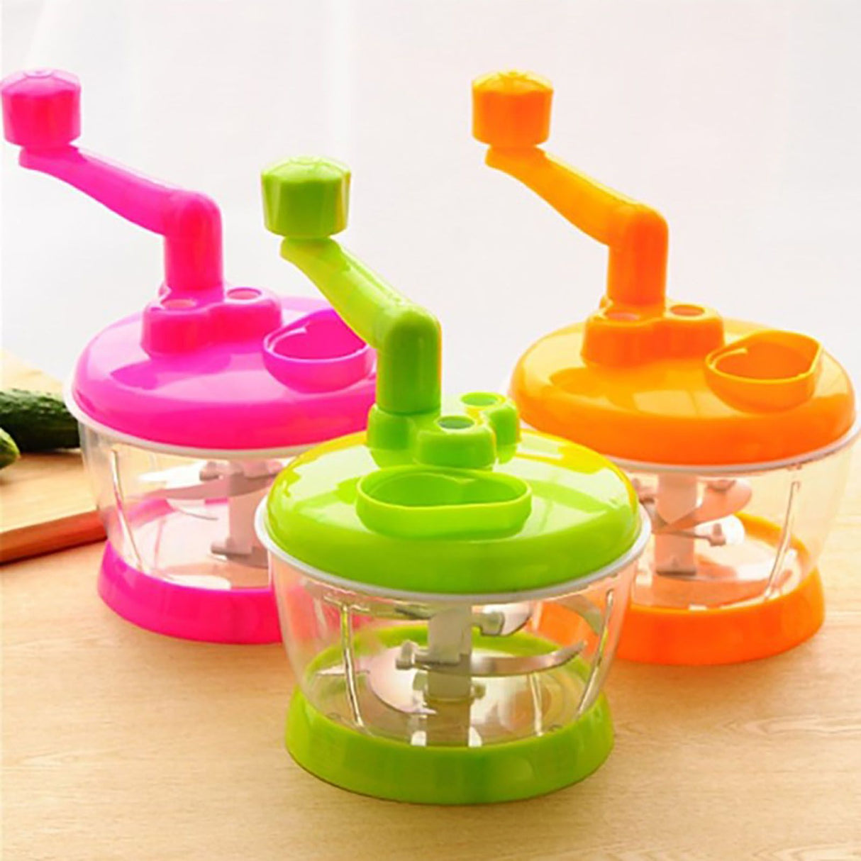Manual Vegetable Grinder Stainless Steel Blade Portable Food Meat Mixer for Kitchen Restaurant