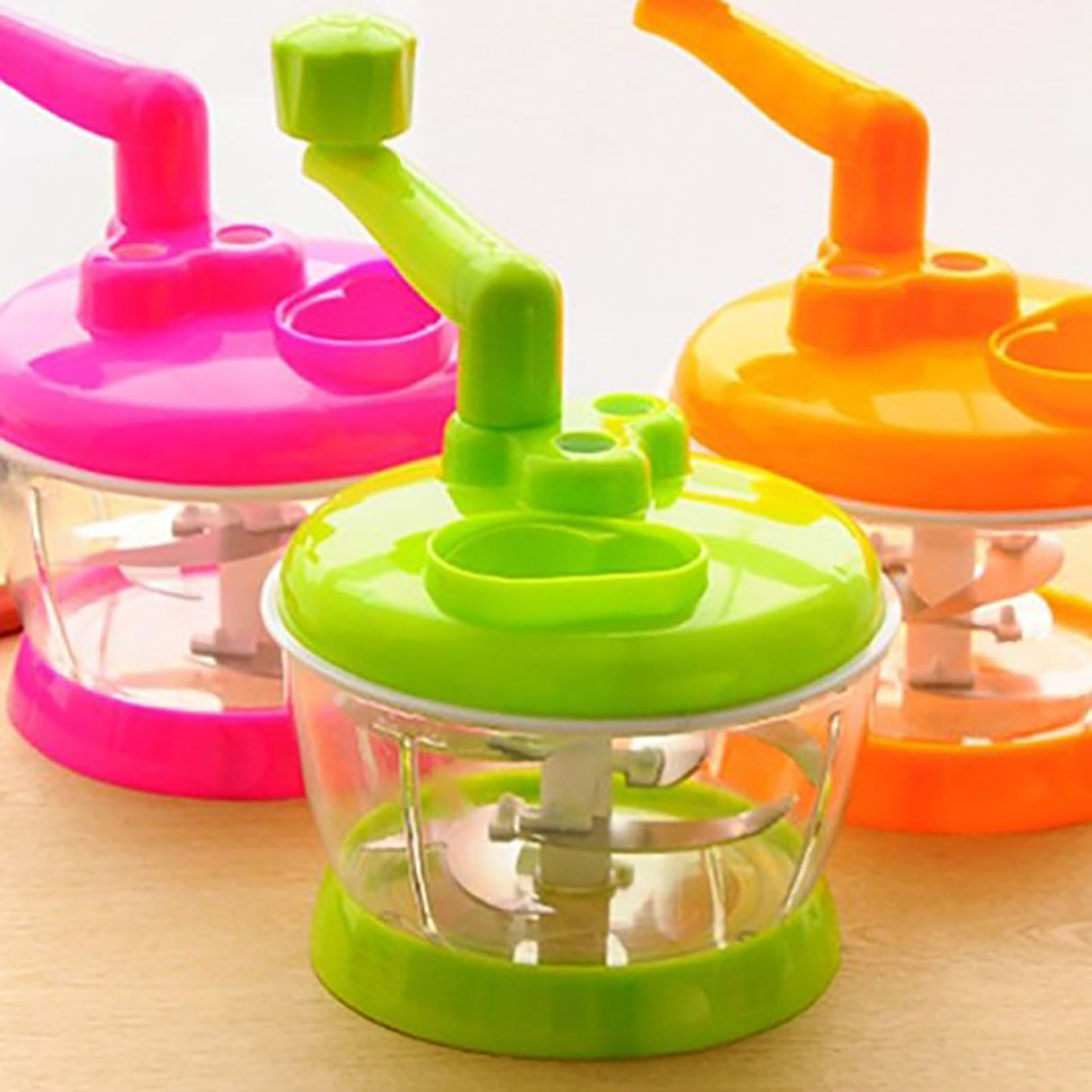 Manual Vegetable Grinder Stainless Steel Blade Portable Food Meat Mixer for Kitchen Restaurant