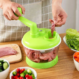 Manual Vegetable Grinder Stainless Steel Blade Portable Food Meat Mixer for Kitchen Restaurant